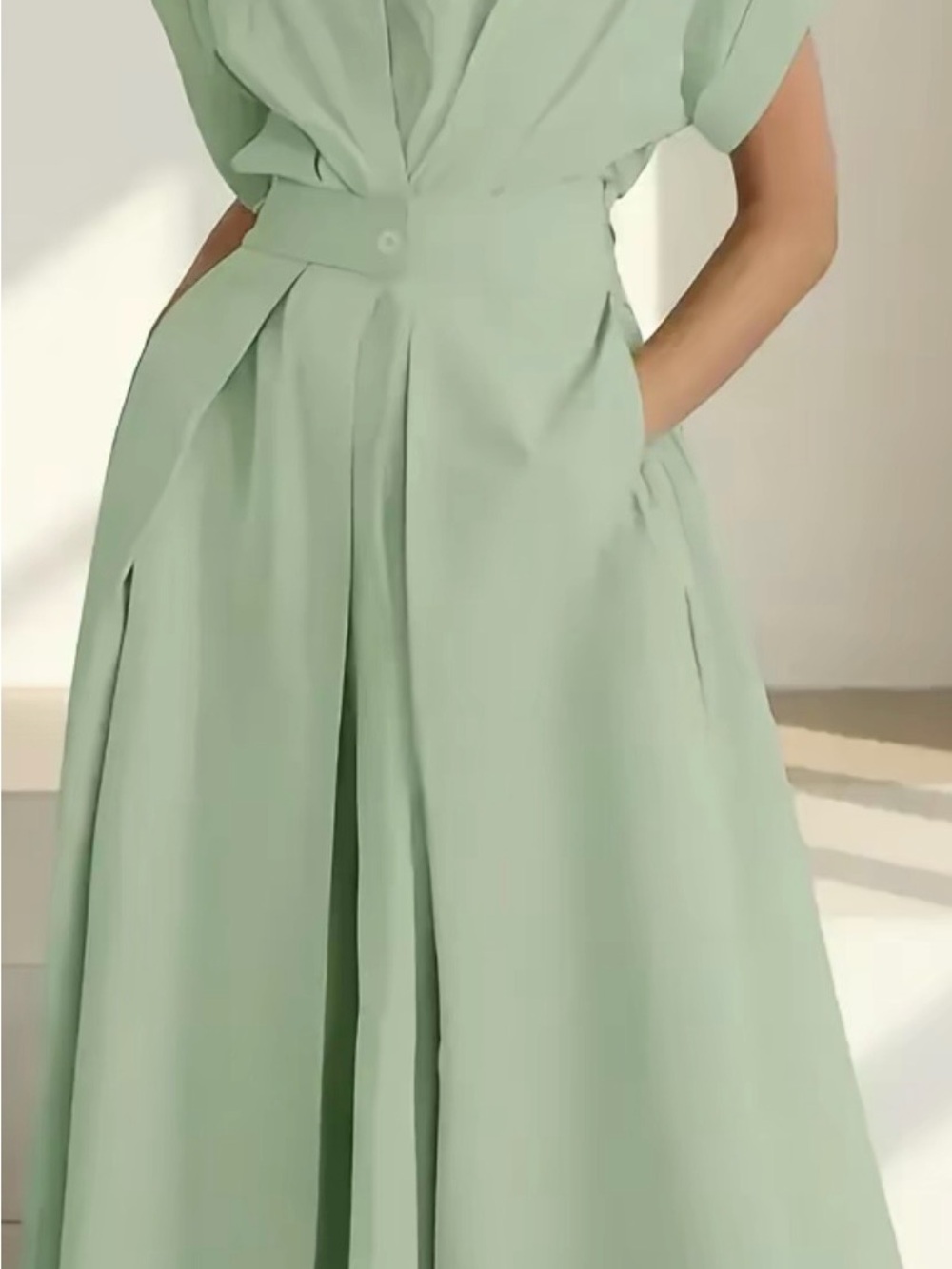 Green Women’s Long Sleeve Wrap Shirt Dress XXL but fits more like an XL - Picture 3 of 3